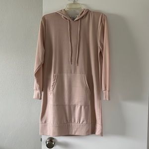 White Mark Hooded Sweatshirt Dress